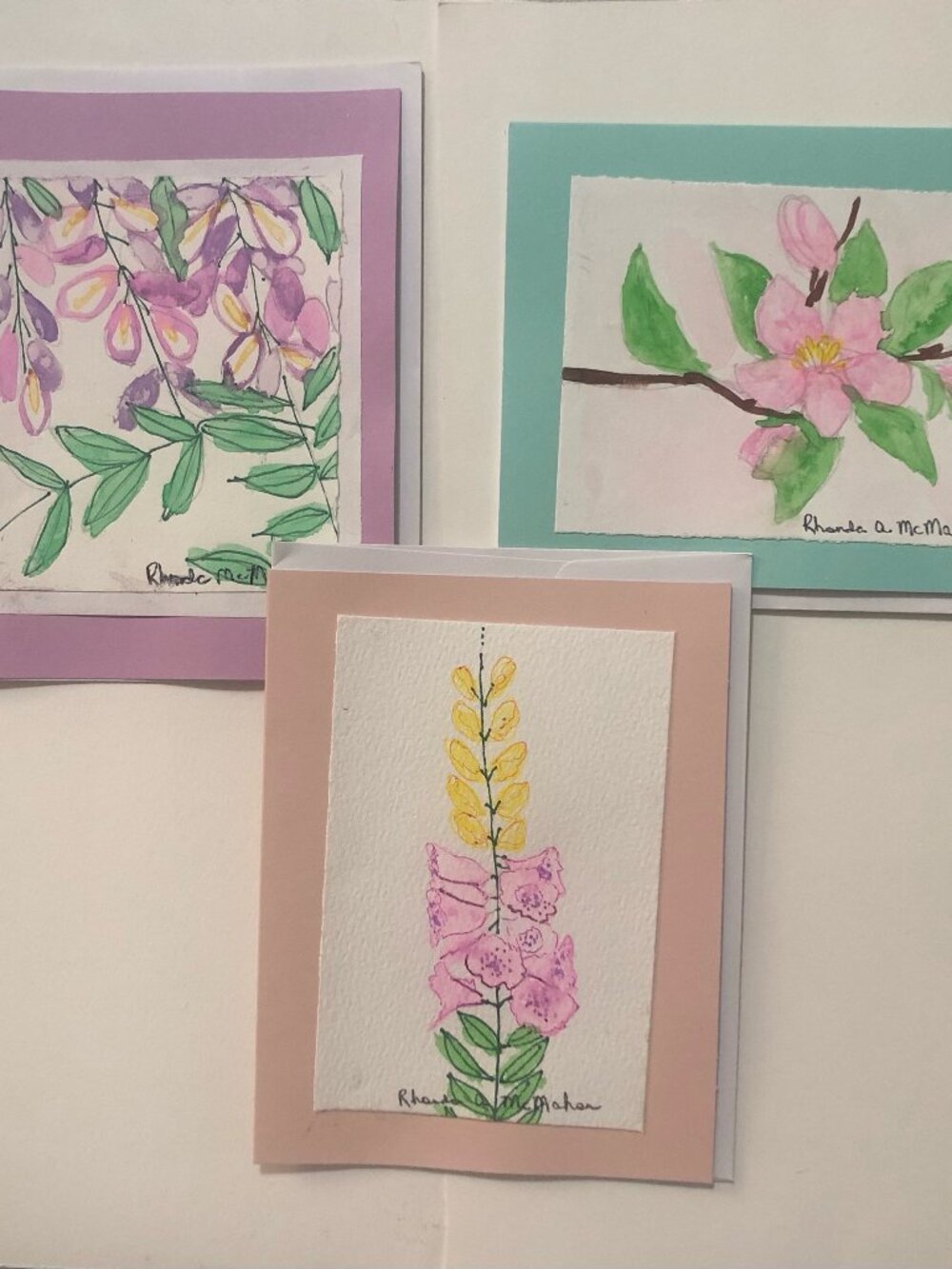 Watercolor Floral Cards and Envelopes